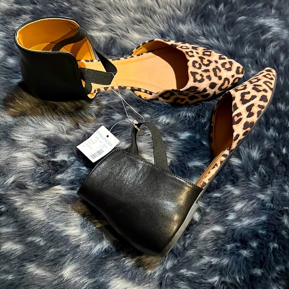 🤎🖤🐆Sale”Stunning Nwt Maurice’s penny leopard flats with open side size 11 - Picture 1 of 5